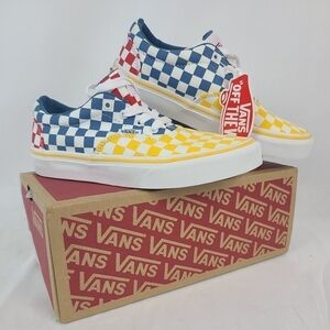 Vans Kids Doheny VN0A3MWA16T Checkerboard Lace Up Multi White Sneaker SZ 2.5 NWT